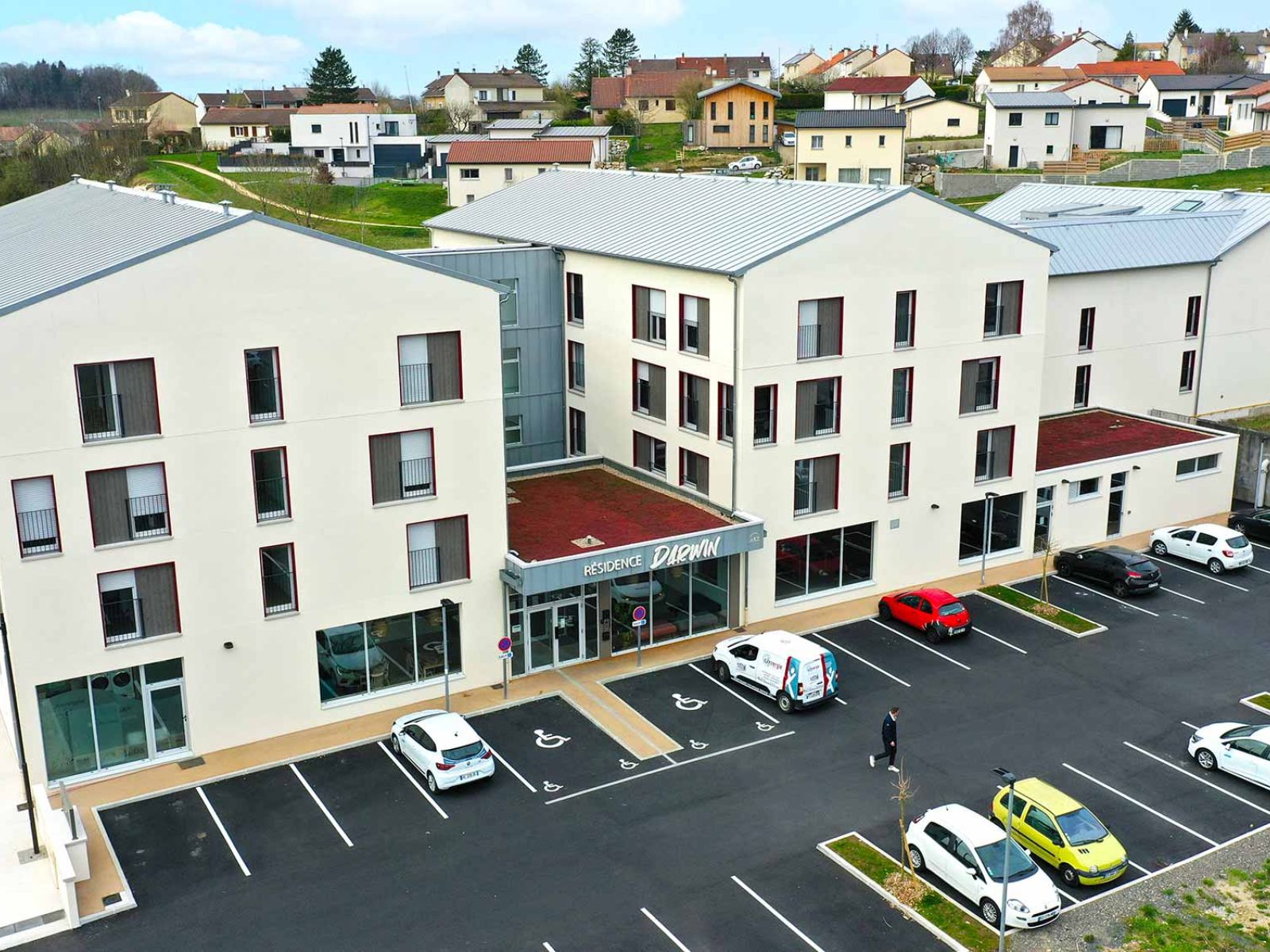 Vue de drone de la Résidence Darwin à Aurillac