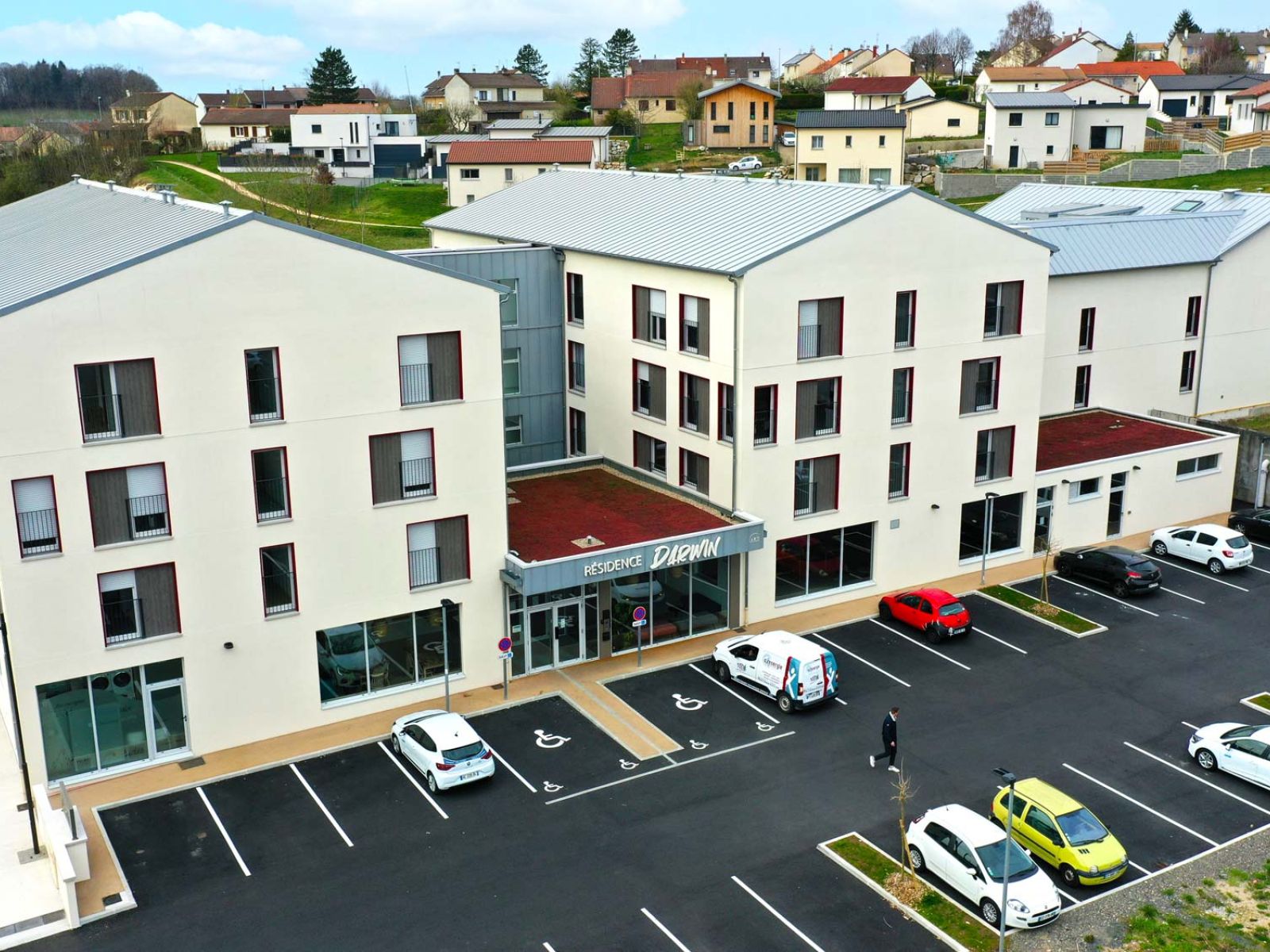Vue de drone de la Résidence Darwin à Aurillac